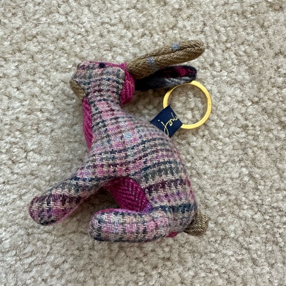 Joules pink tweedle rabbit keyring - Picture 2 of 2